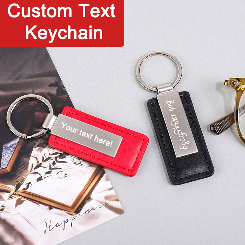 Personalized Engraved Gift - Brelok z imieniem z ekoskóry PU,