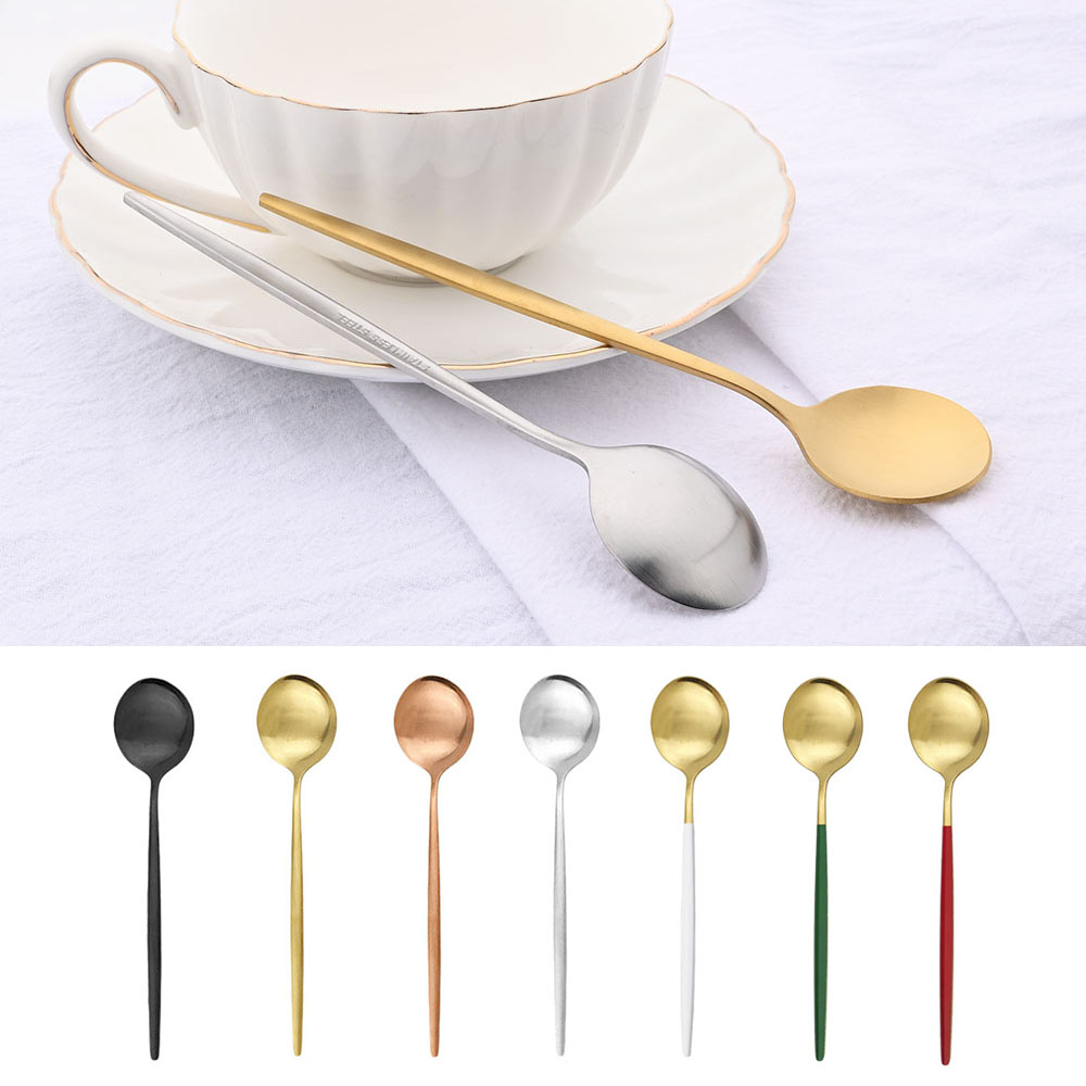 Gold Cutlery Flatware - 6 sztuk mała matowa łyżka herbata