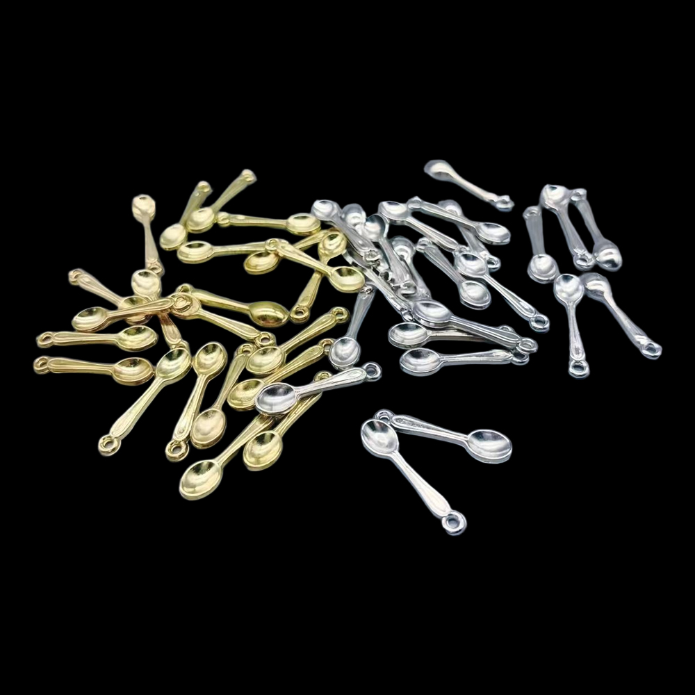100 szt. Małe Zawieszki Łyżecz – Gold Cutlery Flatware recenzja i cena