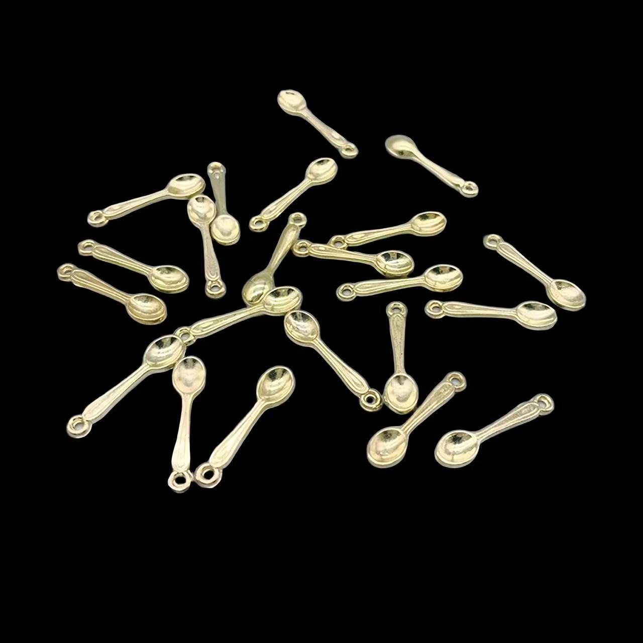 100 szt. Małe Zawieszki Łyżecz – Gold Cutlery Flatware recenzja i cena