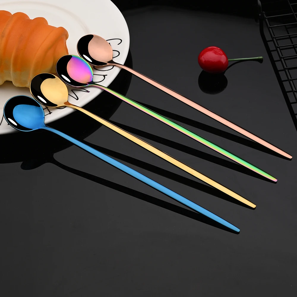 6-częściowa łyżka do lodu z dł – Gold Cutlery Flatware recenzja i cena