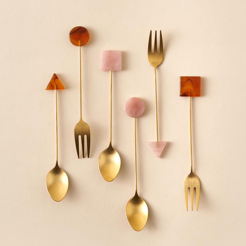 4 szt. Łyżeczka zestaw widelcó – Gold Cutlery Flatware recenzja i cena