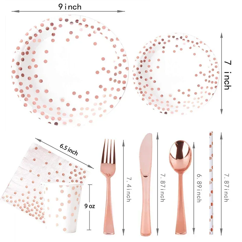 Różowe złote jednorazowe obrus – Gold Cutlery Flatware recenzja i cena
