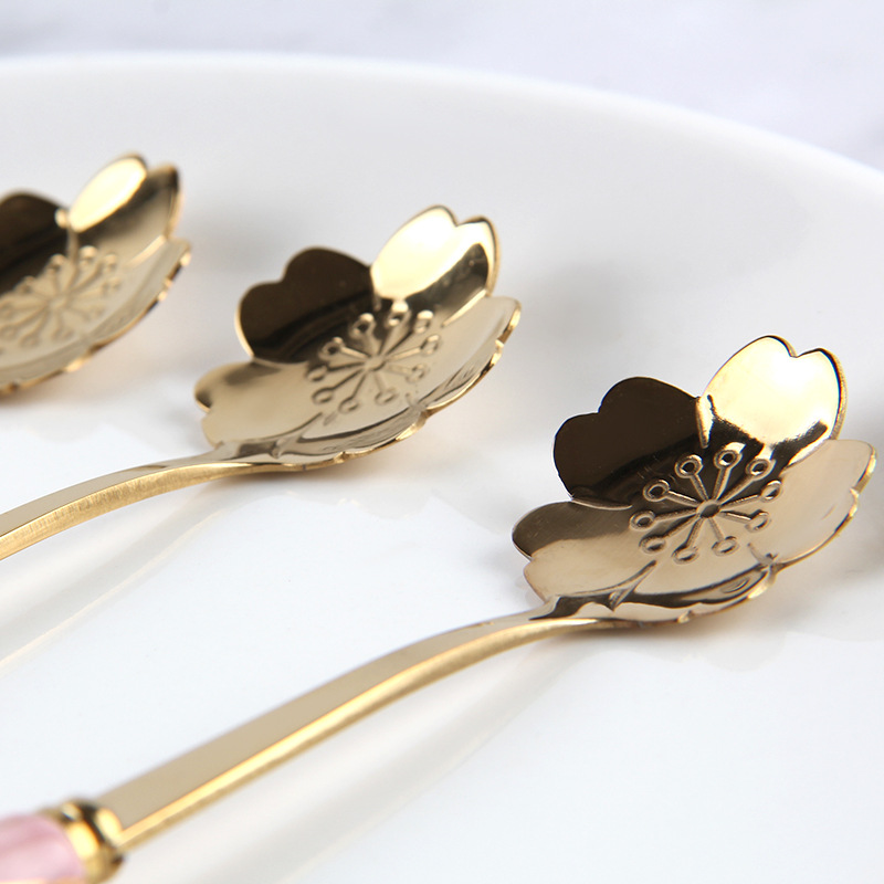 Zastawa stołowa Łyżka do miesz – Gold Cutlery Flatware recenzja i cena
