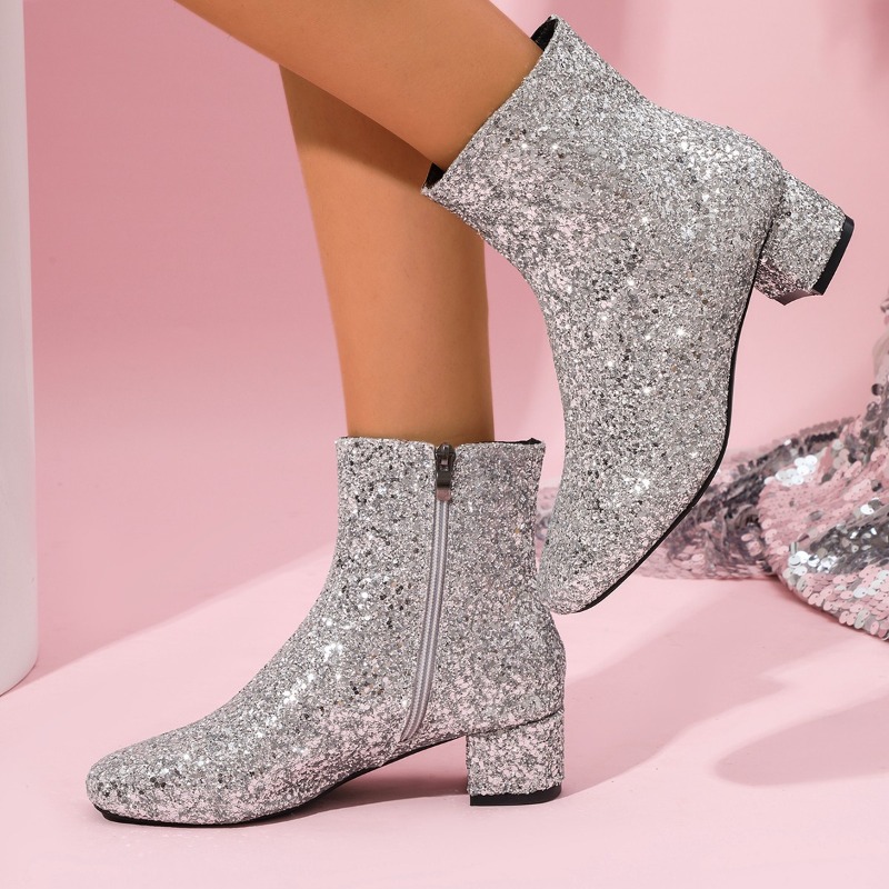 Botki damskie z cekinami, luks – Luxury Lifestyle Shoes recenzja i cena