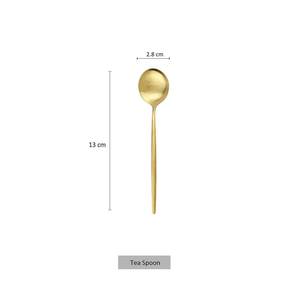 6 sztuk mała matowa łyżka herb – Gold Cutlery Flatware recenzja i cena