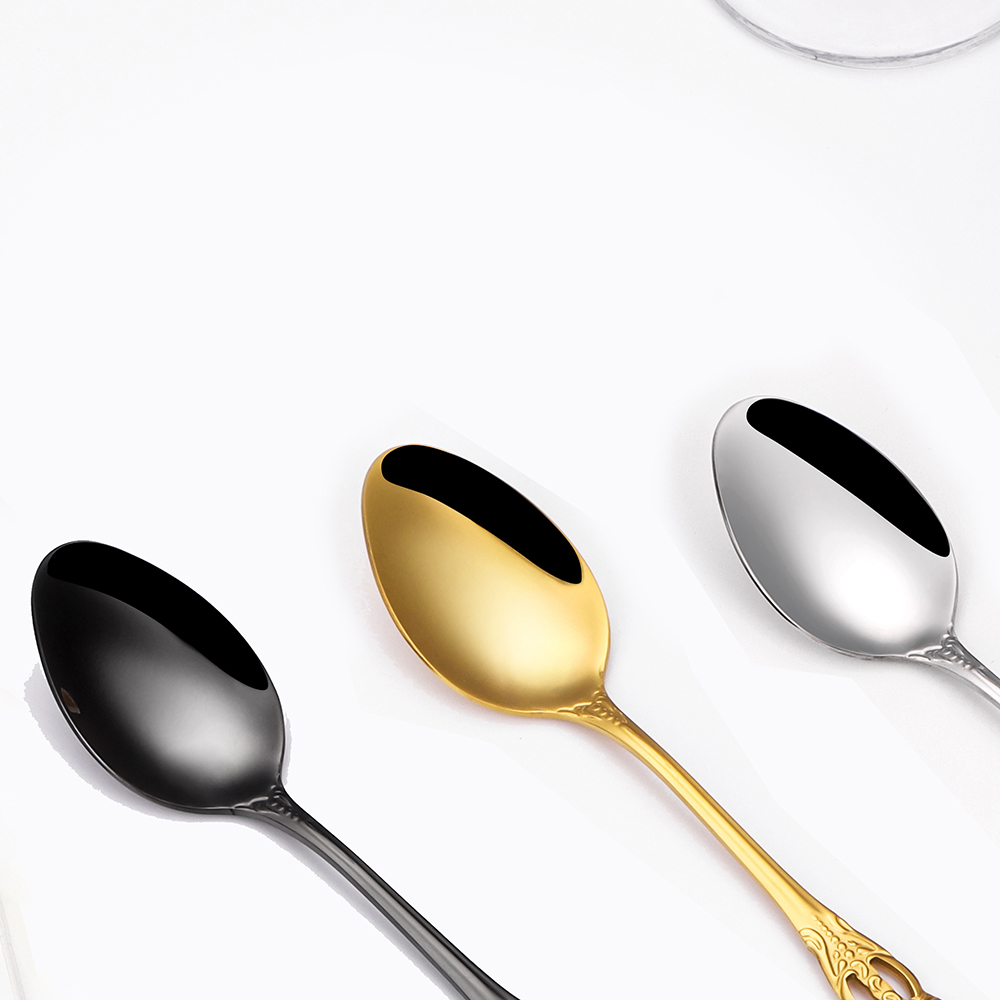 2/4/6/12 sztuk złote łyżki des – Gold Cutlery Flatware recenzja i cena